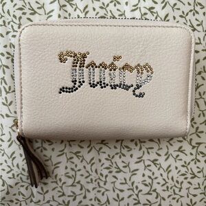 Juicy Couture Beige Wallet with Gold and Silver Accents